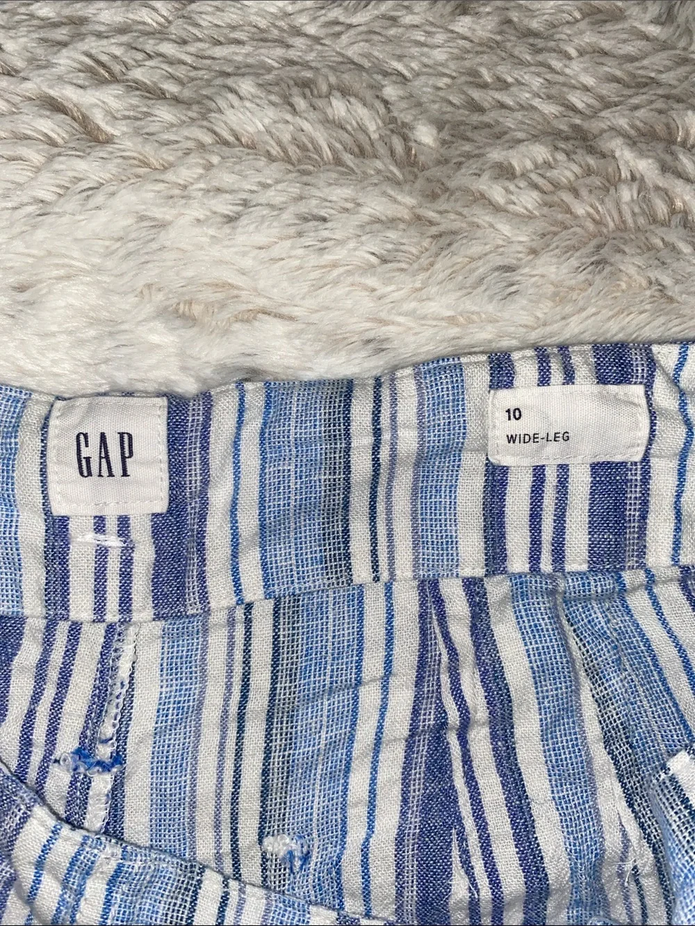 GAP Blue and White Vertical Stripe Chinos